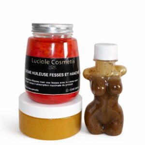Kit Fesses Et Hanches : Crème Huileuse + Huile Booster + Gommage Fessier
